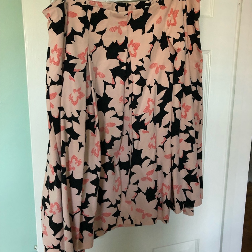 Pink and black floral skirt- PLUS SIZE